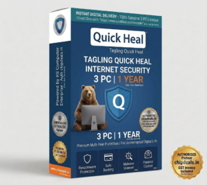 Quick Heal Internet Security 3 PC 1 Year Genuine Digital License Key Box - Chipdeals.in