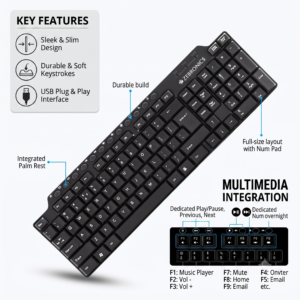 Zebronics Wired USB Keyboard