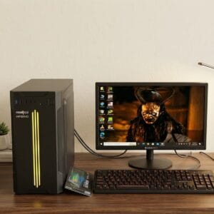 Complete Desktop PC Setup with RGB Cabinet and Zebronics Monitor